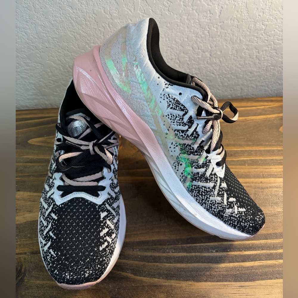 Asics FF Blast Athletic Sneakers Shoes Black Pink White 1012A944 Women’s Size 10